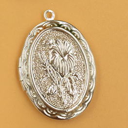 BoYuTe (10 Pieces/Lot) 23*33*5MM Oval Floating Locket Can Insert Photo Locket Pendant Factory Direct: Silver Plated