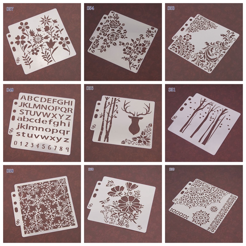 Jul snöflinga rådjur gör själv lager stenciler mall för väggmålning scrapbooking stämplingshantverk