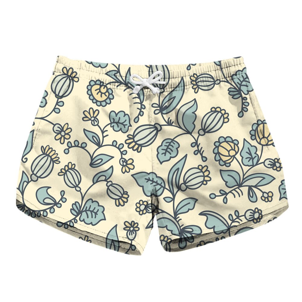 Pantalones cortos de playa para mujer, Shorts deportivos con estampado 3D de flores, de secado rápido, para surfear, nadar, bañadores femeninos de tabla de Surf con bolsillo