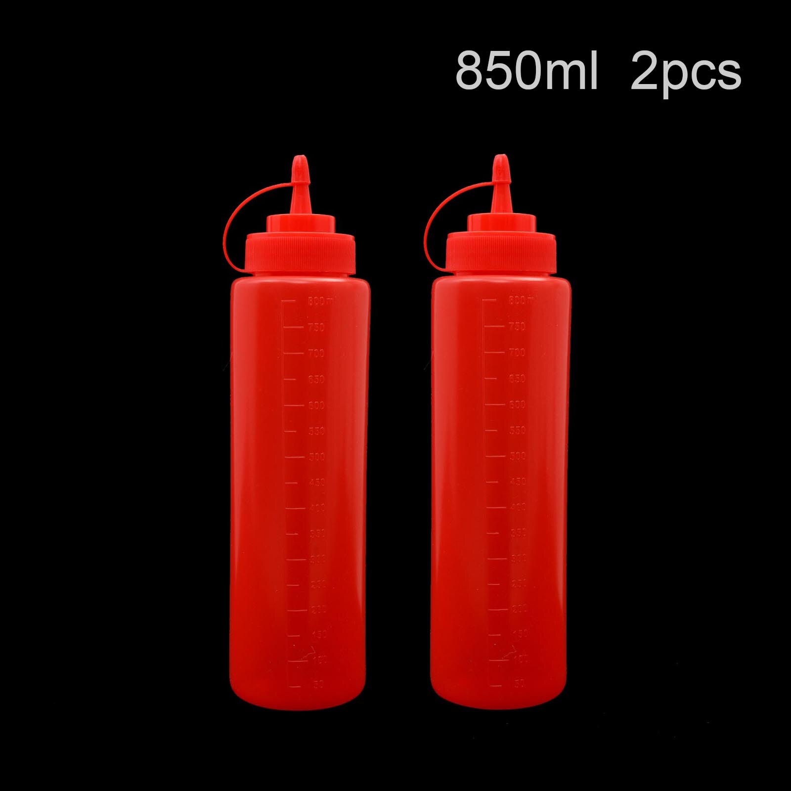 CellDeal 2Pcs Squeeze Flasche Salat Dressing Flasche Würze Spender Sauce Essig Öl Ketchup Menage Bin Tomaten Sauce Flasche: Red 850ml 2pcs