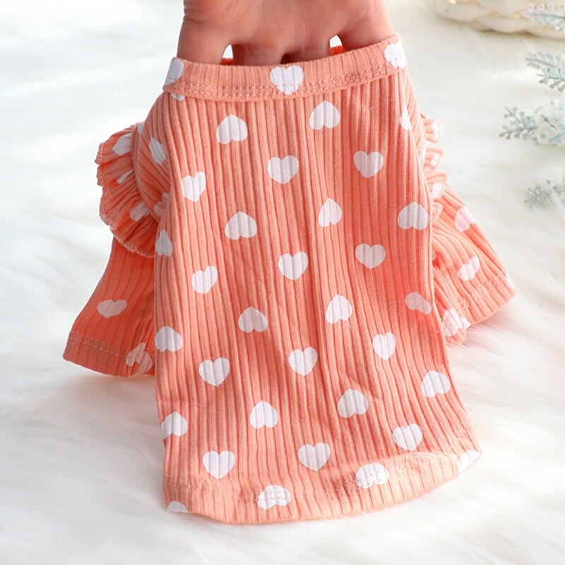 Kat Kleding Hart Print Pet Kleding Voor Kleine Katten Honden Kat Kostuums Zachte Kitten Kitty Jas Puppy Katten Outfit mascotas: Roze / M