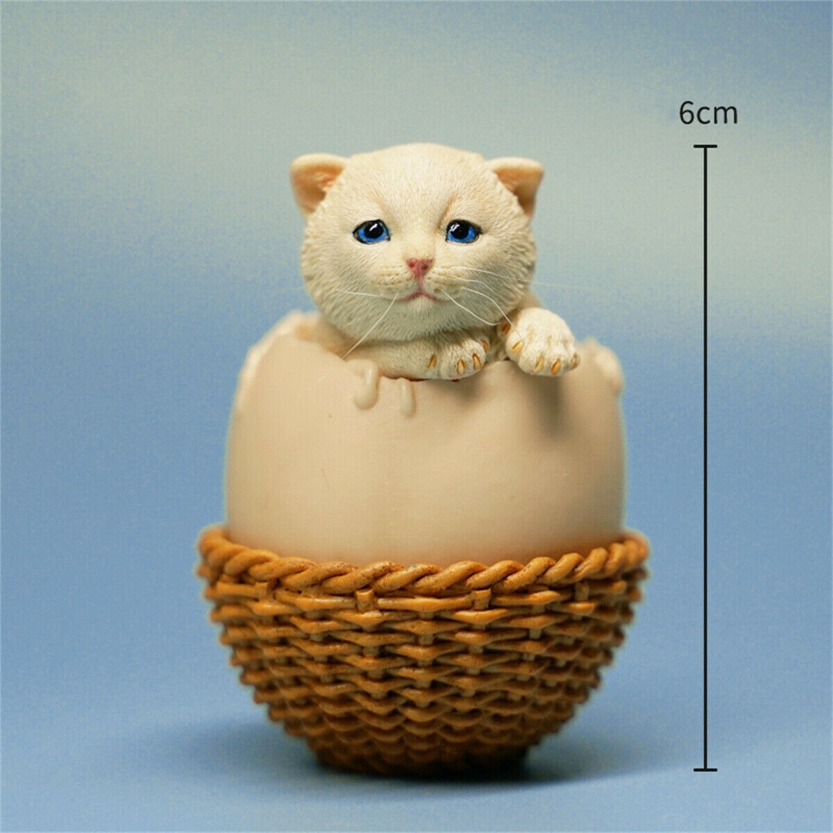 JXK 1/6th Eggshell Cat Model Cute Pet Animal Figure Collector Decor Toy Kid Handmade Oenaments Adults Kids