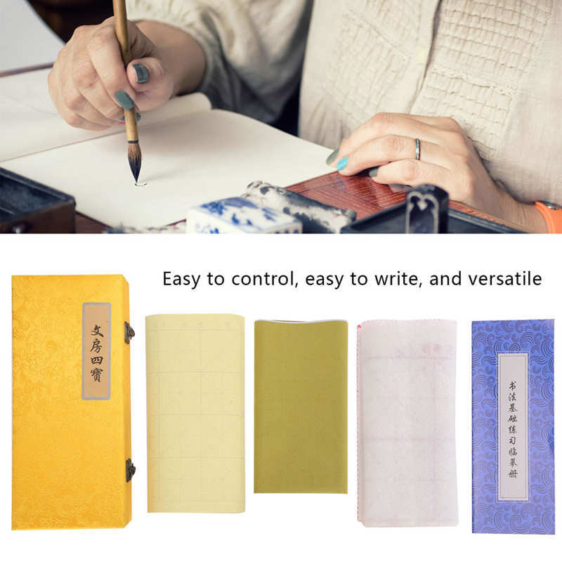 Chinese Calligraphy Practice Set Inkstone Brush Pen Water Writing Practice Copy Book