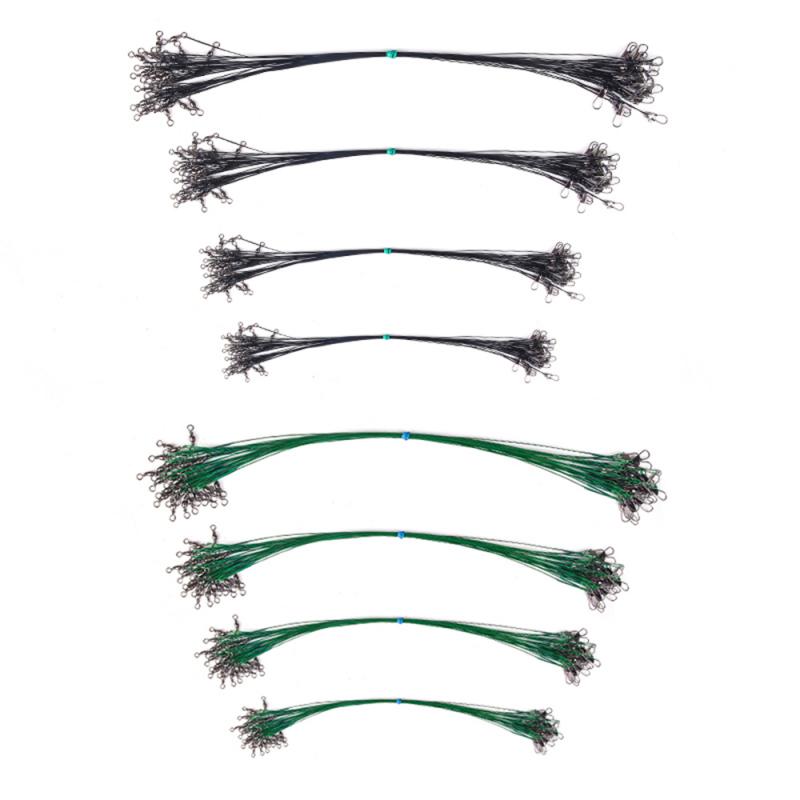 1pcs/lot Anti Bite Steel Fishing Line Steel Wire Leader With Swivel Fishing Accessory Lead Core Leash Fishing Leader Wire