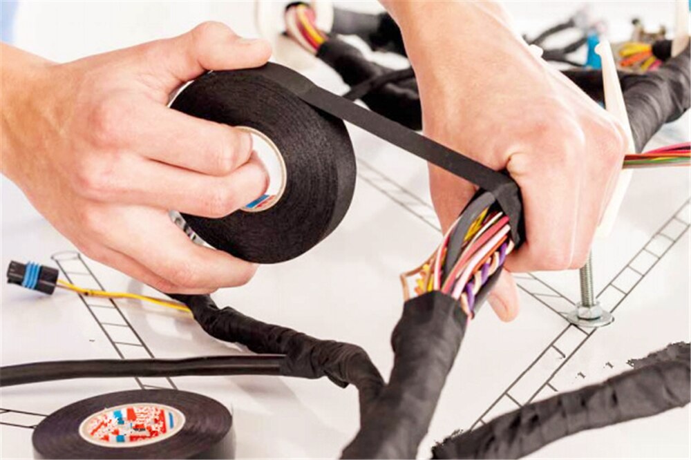 15M Auto Motor Kronkelende Fluwelen Bedrading Vlamvertragende Tape Voor Peugeot Jeep Harley-Davidson Buick Bentley Scania