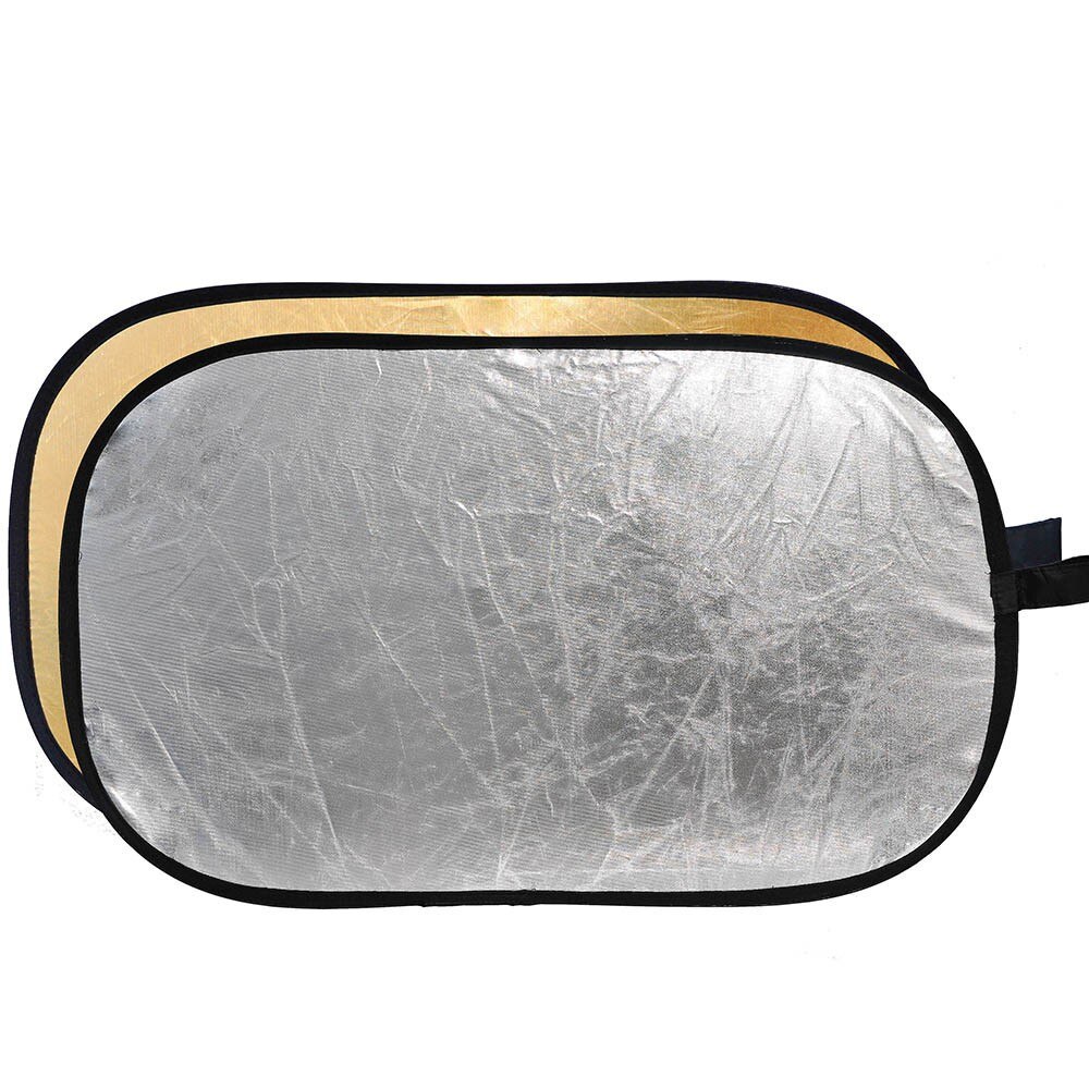 2in1 90*120 CM Goud en Zilver Draagbare Inklapbare Fotografie Reflector Disc Licht Diffuser voor Foto Studio Verlichting schieten