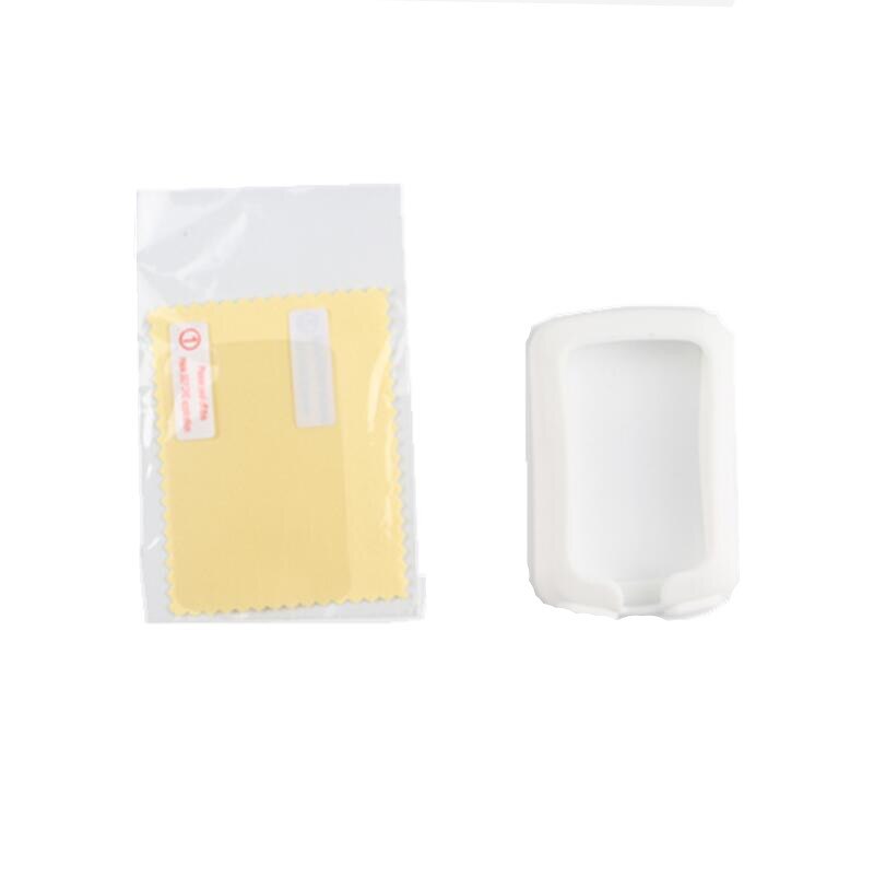 Borde de ciclismo al aire libre 820 funda protectora de goma de silicona para ordenador + película protectora para pantalla LCD para Garmin Edge 820: white