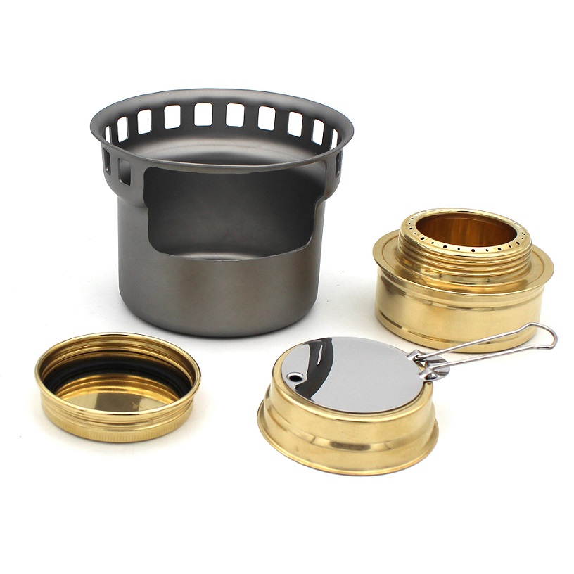 Outdoor Spirit Stove Camping Solid Alcohol Stove Burner: Army Green