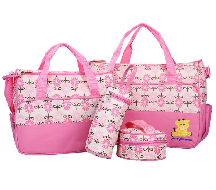 Cinq pièces multi-fonctionnel momie sac paquet 5 pièces multi-fonctionnel maternité paquet grand Volume maman sac infantile chu xing: Pink