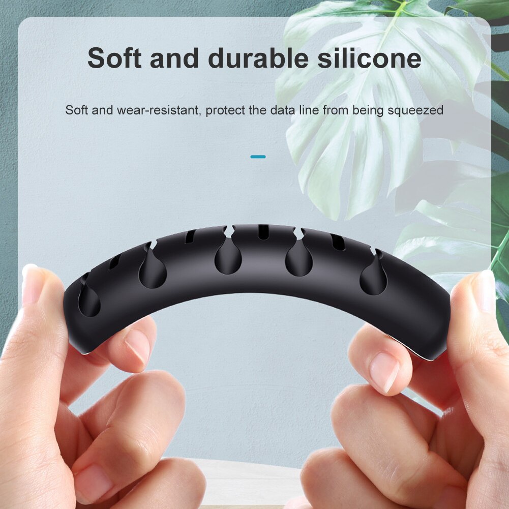 Soft Silicone Magnetic Cable Organizer USB Data Line Storage Holder Organizer Desk Cable Storage Rack Cable Management Holder
