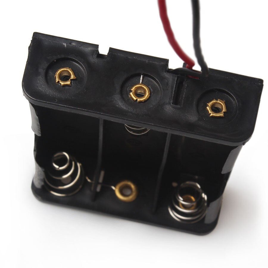 1 STKS 4.5 V Batterij Box 3 * AA Plastic Doos Zwart Plastic Batterij houder Case Bedrade Body Power Bank DIY Box Voor AA batterij