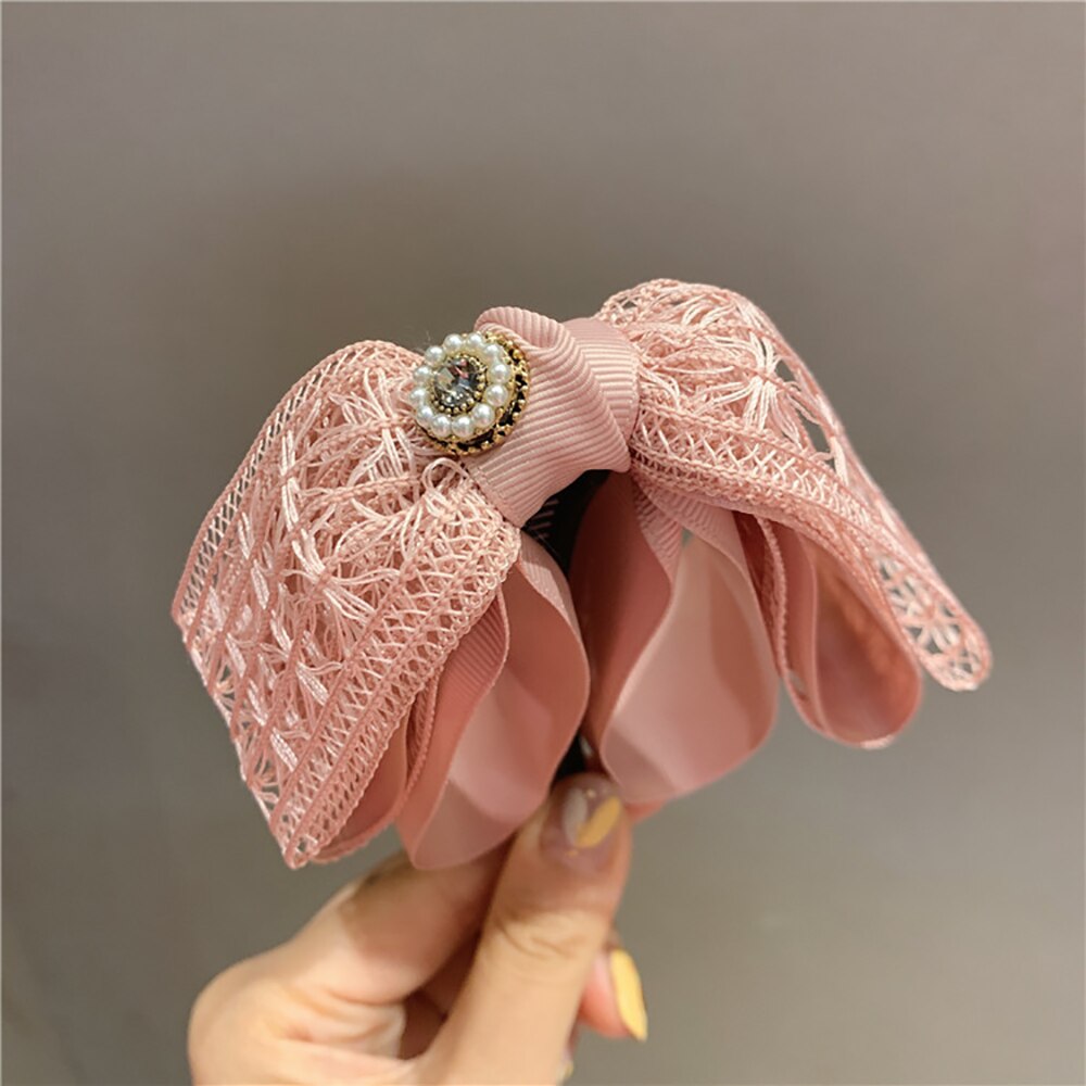 Clip de plátano hueco de estilo universitario, horquilla vertical de cola de caballo, accesorios para el cabello, tocado, dulce y grande de Corea: C