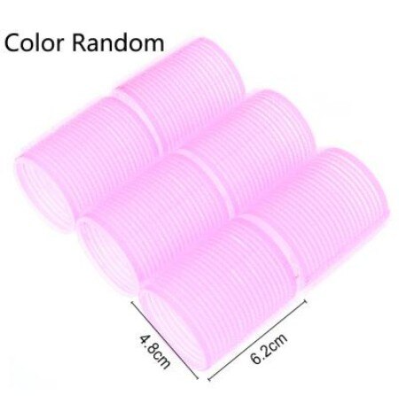 4/6/8 Stuks Zwart Nylon Self Grip Haar Rollen Onschadelijk Haar Kleverige Curler Stick Haar Kappers krulspelden Salon Diy Styling: 6pc-4.8cm