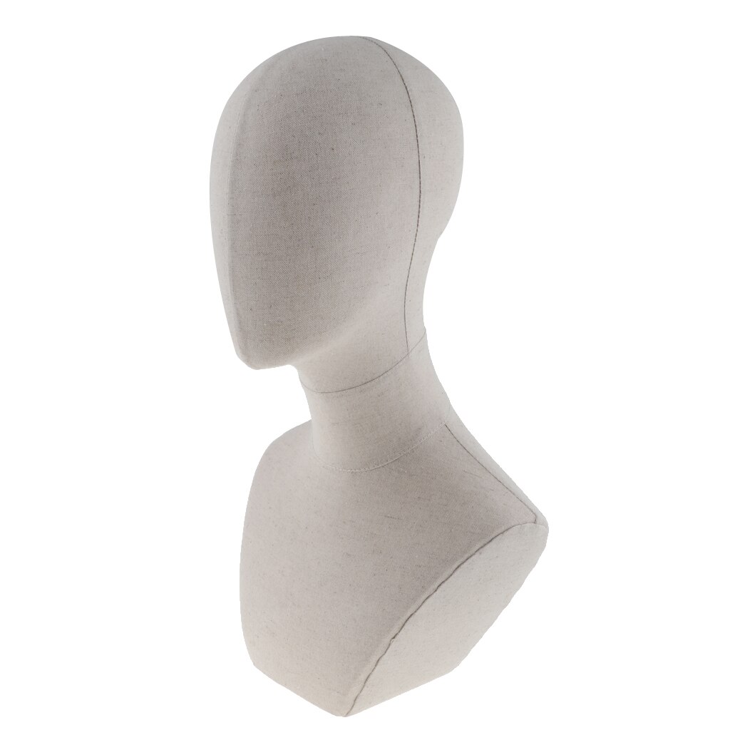 20' Canvas Block Head with Bust For Wigs Making Manikin/Mannequin Jewelry Display Head