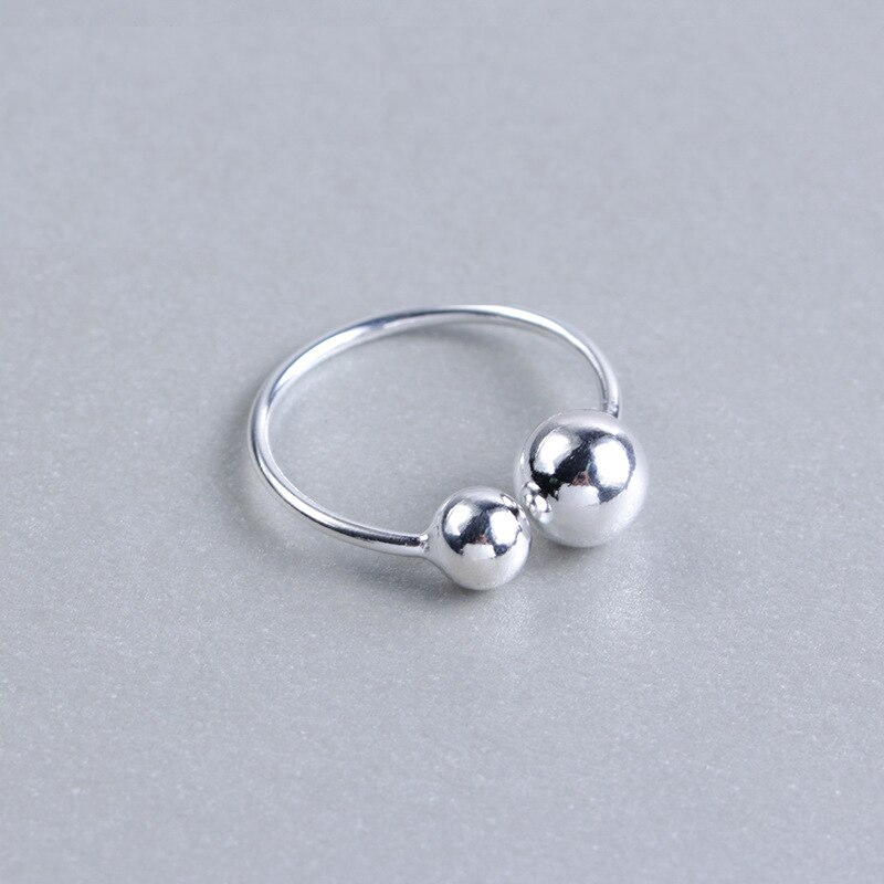Kindey 925 Sterling Silver Beads Ball Rings For Women Big Antique Rings Finger Jewelry