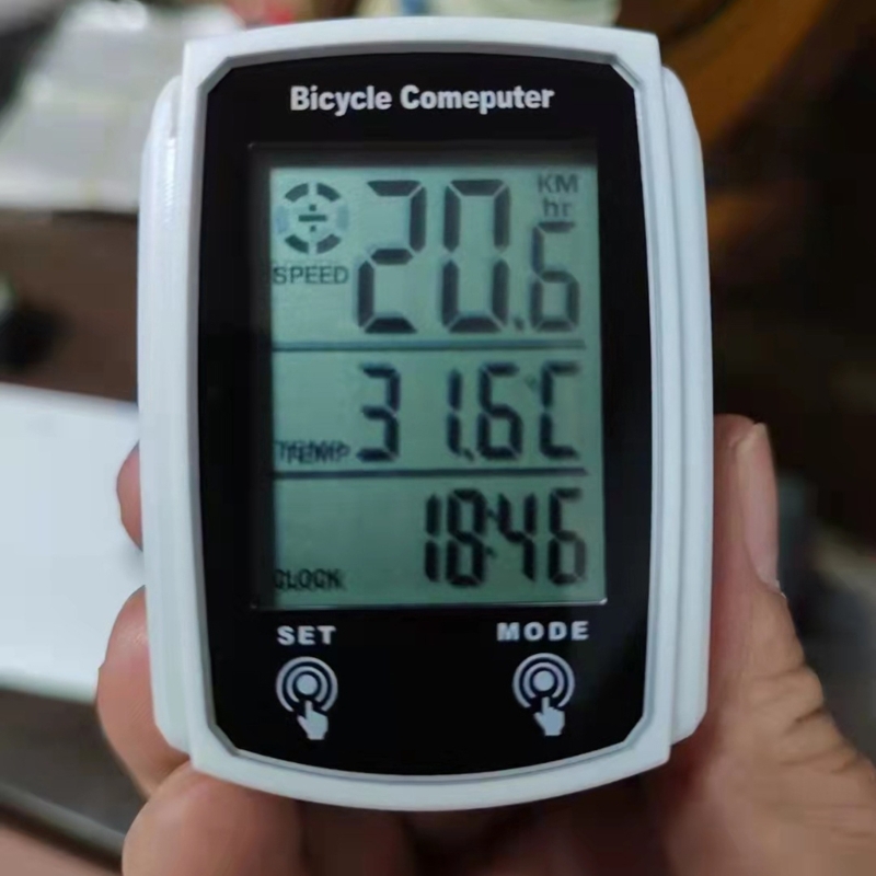 Mini fietscomputer, waterdicht, met snelheidsmeter en kilometerteller met 19- functies, fietscomputer met snoer.