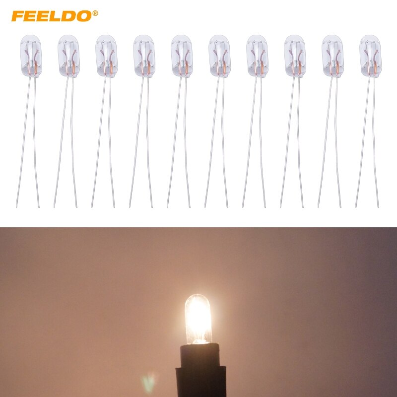 FEELDO 10 stks Auto T5 12 v 1.2 w Halogeen Lamp Externe Halogeenlamp Vervanging Dashboard Lamp Licht # HQ2698