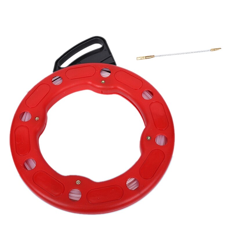 Fish Tape Reel Puller Flexible Nylon Conduit Conduit Ducting Rodder Pulling Wire Cable: Red