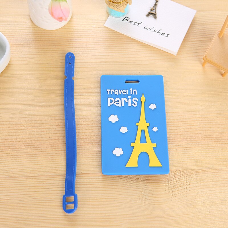 Lovely Cartoon Animal Giraffe Luggage Tag Travel Accessories Silica Gel Suitcase ID Address Label Baggage Name Tags