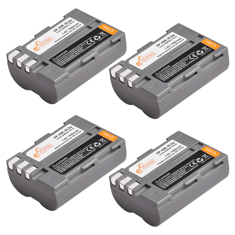 EN-EL3e EN-EL3 EL3e Battery + LED Built-in USB Dual Charger with Type C Port for Nikon D50 D70 D80 D90 D100 D200 D300 D300S D700: 4 battery