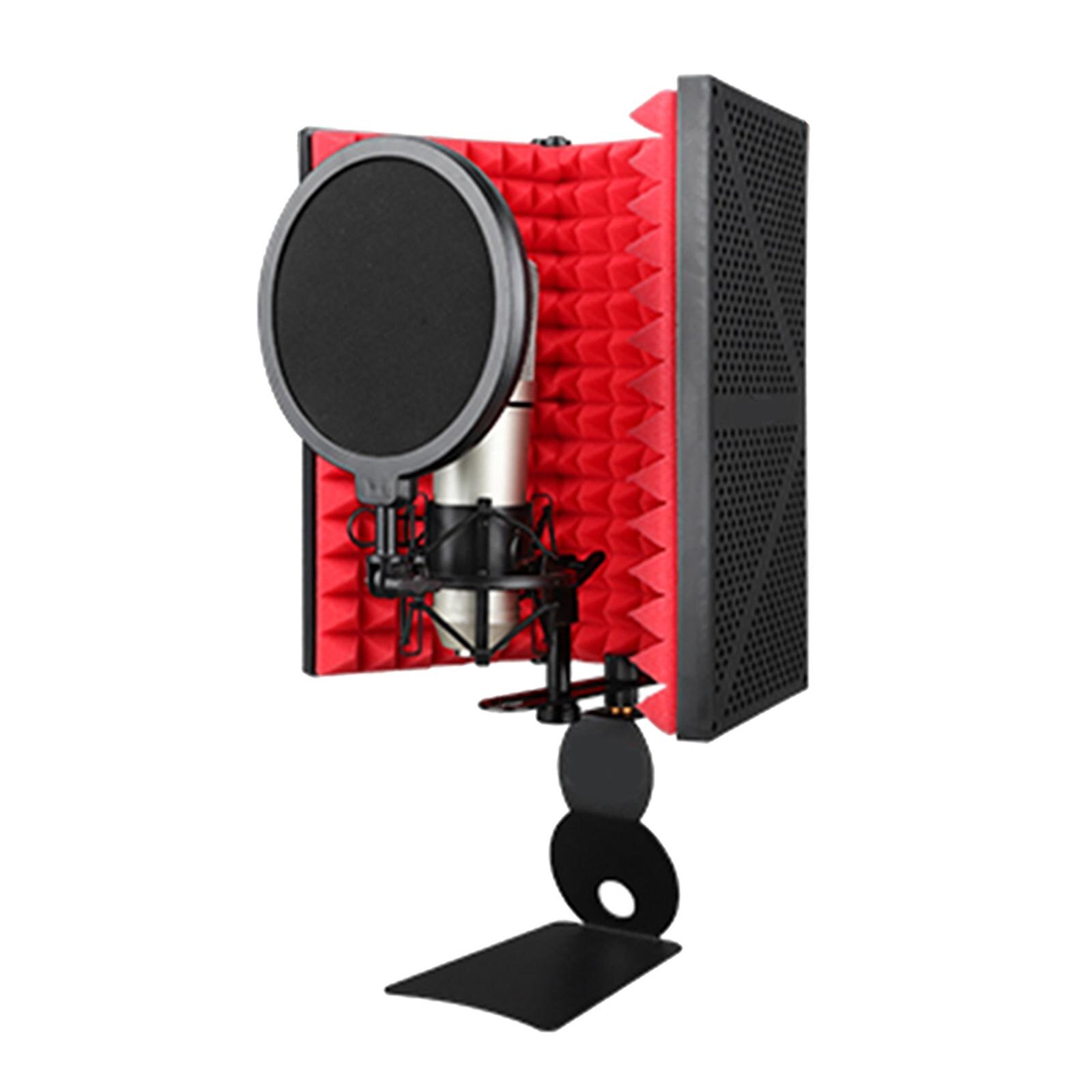 Escudo de aislamiento con soporte, micrófono, Reflector de espuma de amortiguación de sonido para