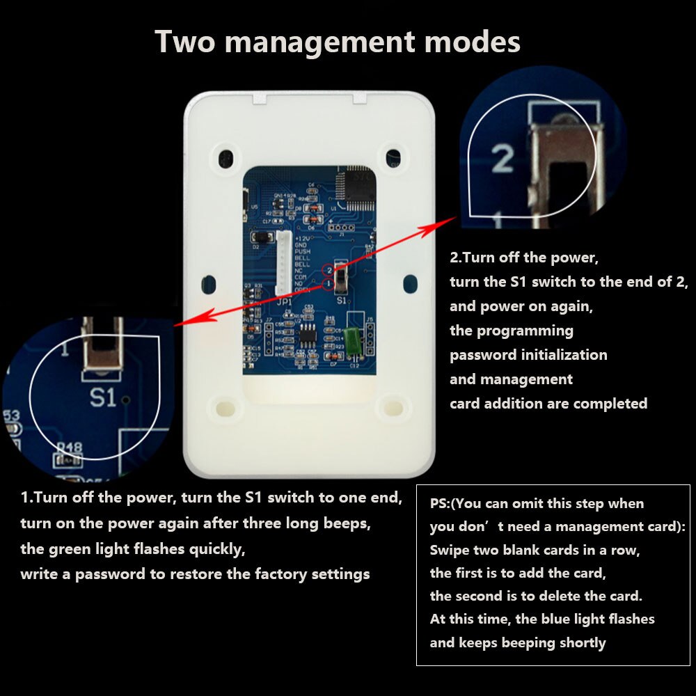 125KHz RFID Access Control System Security ID Card Password Door Lock 10 Keyfobs