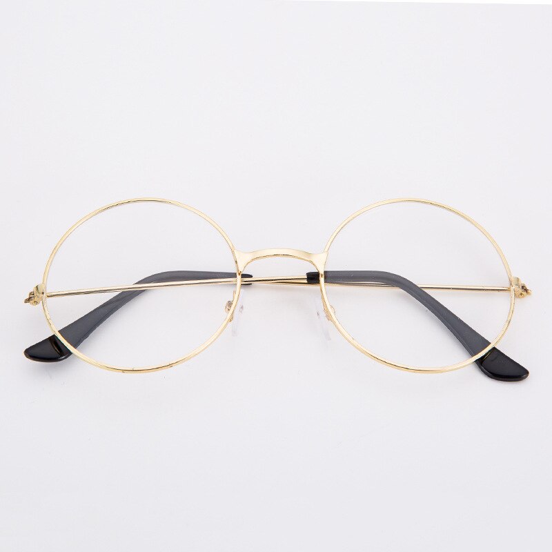 Mann kvinne retro butikk runde briller gjennomsiktig metall brilleinnfatning overdimensjonert rund sirkel brille
