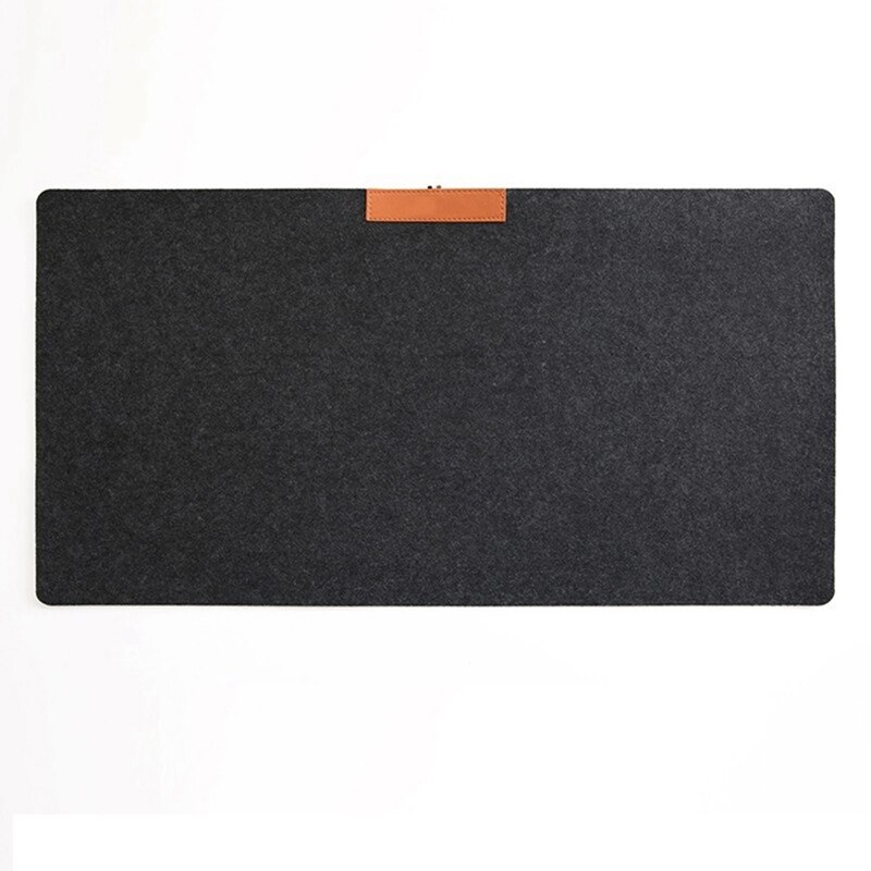 Desk Organizer Computer Desk Mat Non-slip Wool Felt Laptop Cushion Desk Mat Table Keyboard Mouse Pad Office Desk Accessories: Black
