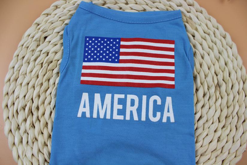 Vêtements pour animaux de compagnie chien drapeau américain mignon animal gilet vêtements petit chiot Costume vêtements gilet animaux Acessorios 17SEP8