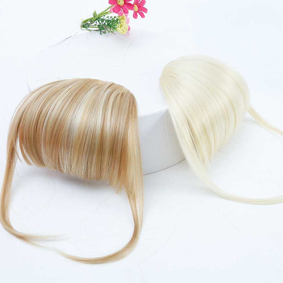 Difei Pony Clip Haarstukje Zwart Bruin Blond Synthetische Pony Hair Extensions Gezicht Pony Haar Voor Vrouwen