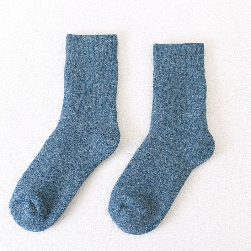 Calcetines de lana súper grueso para hombre, calcetines masculinos cálidos de invierno, calcetines de lana lisa, calcetines Hipster para deporte en casa para Otoño e Invierno: A-7