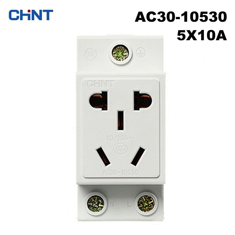 CHINT AC30-108 110 socket modular 2P air-open track socket distribution box 3X10A 16A electric box socket two holes 5X10A