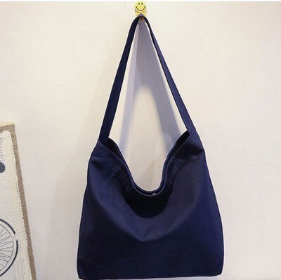 Koreanische leinwand tasche weibliche Diagonale schulter Dual-benutzen-eins wilden tasche lässig leinwand tasche Diagonale weiblichen studenten tasche: Tiefe Blau