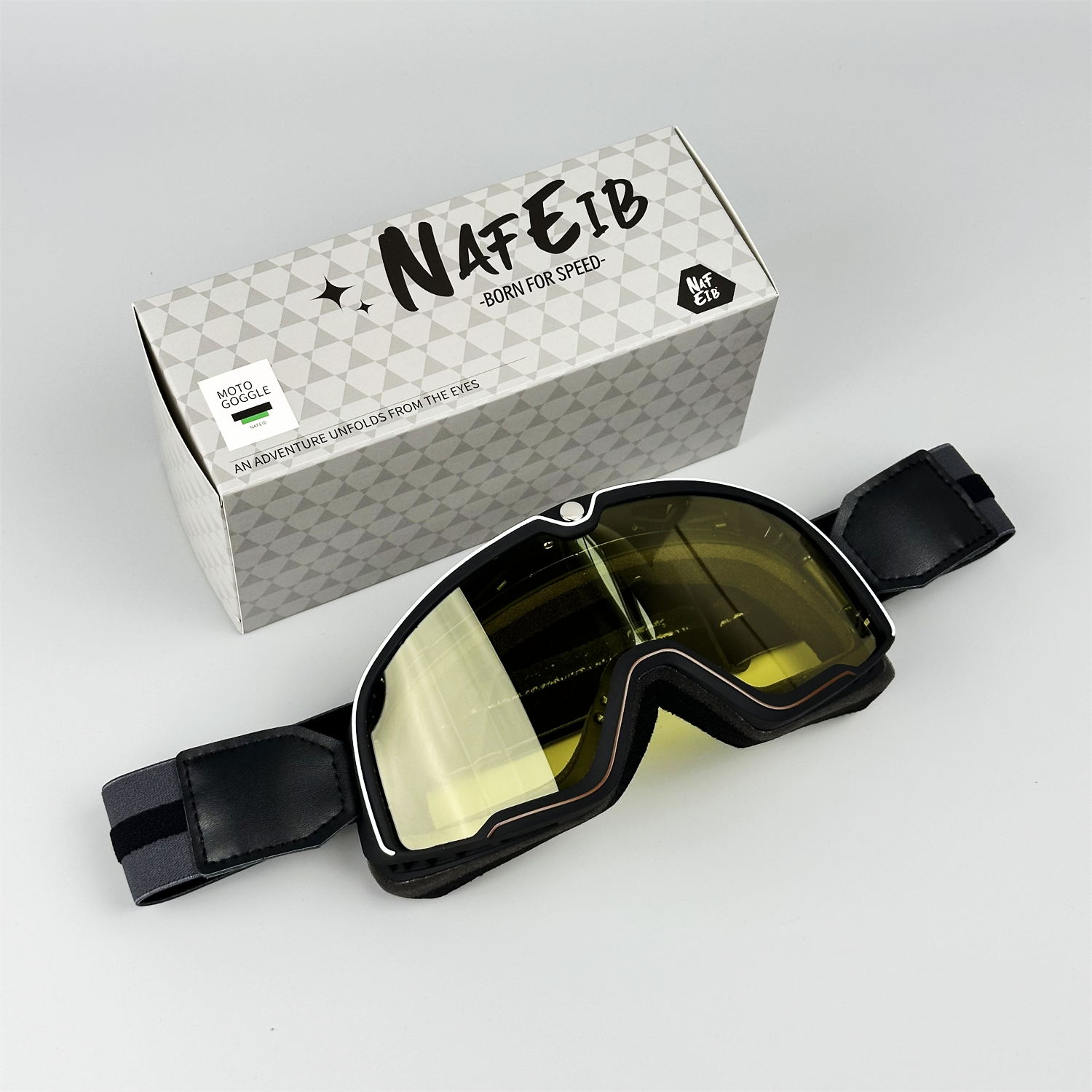 Bikers Retro Motorbril Bril Vintage Moto Klassieke Bril voor Pilot Style Steampunk ATV Bike Koperen Helm: Beige