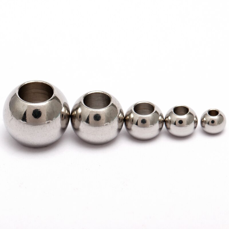 50pcs Gold Stainless Steel Balls Bead For DIY Bracelet Necklace Jewelry Craft Making Material