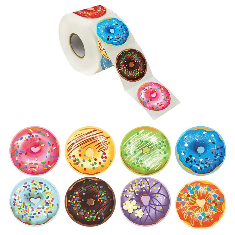1.5 tum bröd färg donut tårta hus bakning klistermärke etikett dekoration bröllopsfest barn födelsedag försegling klistermärke: B 300 st
