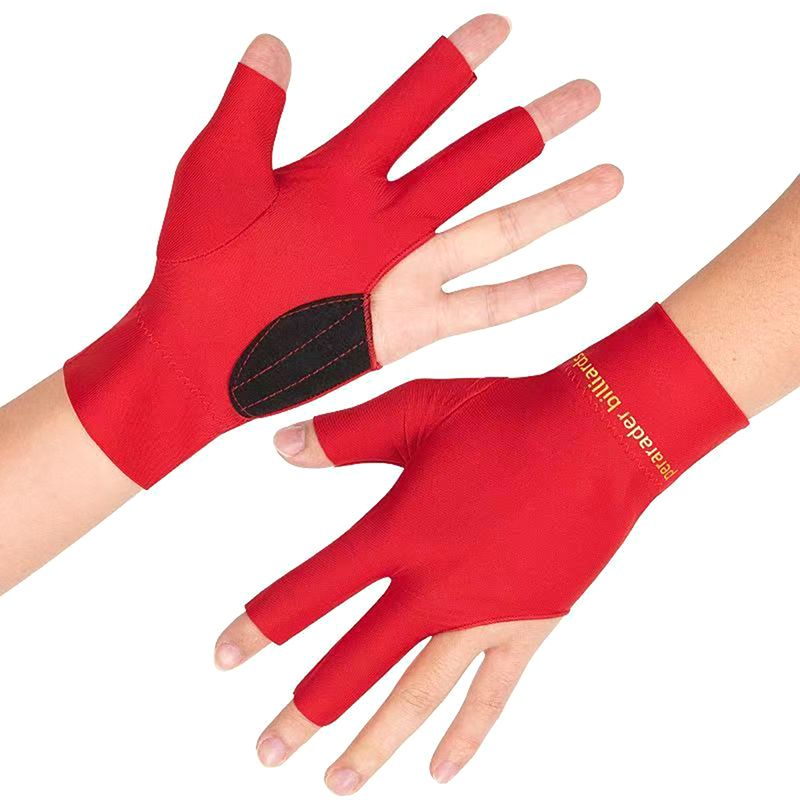 1 Pc Biljart Handschoenen Open Vinger Handschoenen Antislip 3 Vinger Snooker Handschoen Ademend Biljart Sport Accessoires: Rood