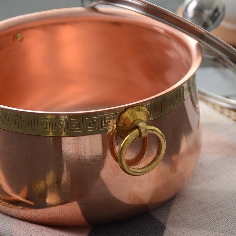 Pure copper thickened restaurant single pot one person one pot small pot home shabu mutton small copper pot LB50809