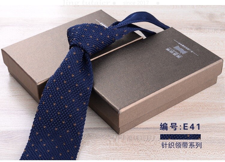 GUSLESON 6cm Slim Knit Tie for Men Business Leisure Skinny Necktie Burgandy Colorful Striped Dots Weave Ties: 41