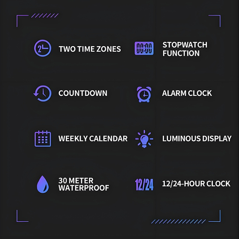 Outdoor Sport Electronic Watch Men Multifunction Watches Alarm Clock Chrono Waterproof LED Digital Double Time Watch