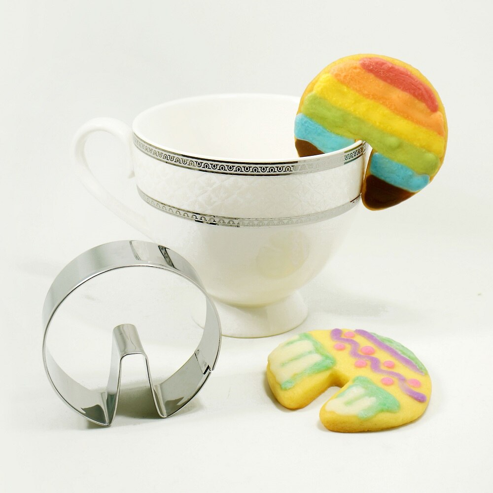 1 pcs Rvs multi vormige Koekjes Cutter Cup Opknoping Mok Decor Cookies Chocolade Mould keuken bakken tools: Round