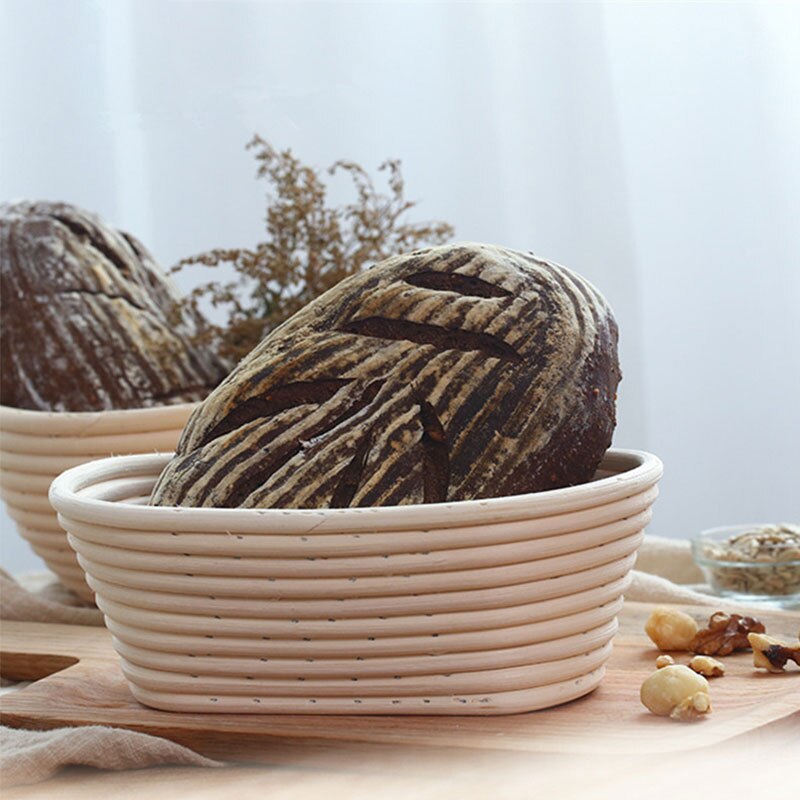Cesta de fermentación de ratán Natural, cesta REDONDA/Ovalada para pan, masa de mimbre, cestas de prueba de masa de ratán