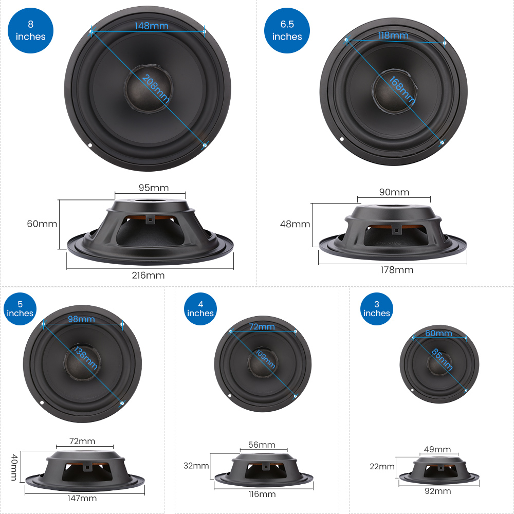 AIYIMA-radiador pasivo de altavoz de graves, membrana de vibración, pieza de reparación de altavoz, 3, 4, 6,5, 8 pulgadas, 2 uds.