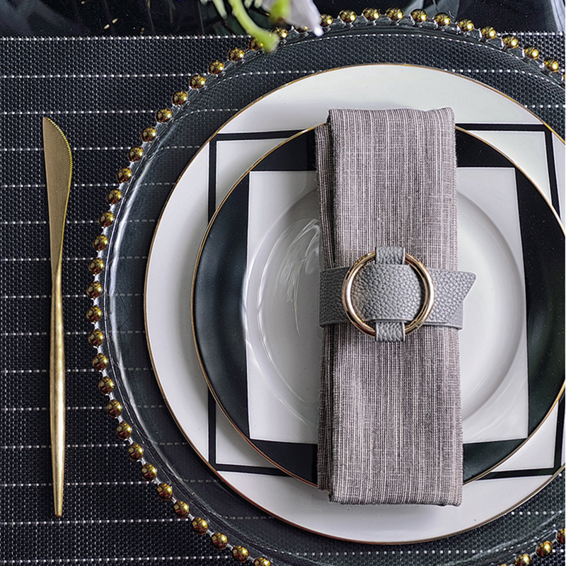 Christmas Dinning Black Plate Set Luxury Ceramic Large Dinner Plate Sets Glass Nordic Conjunto De Pratos Breakfast Set DL60PZ