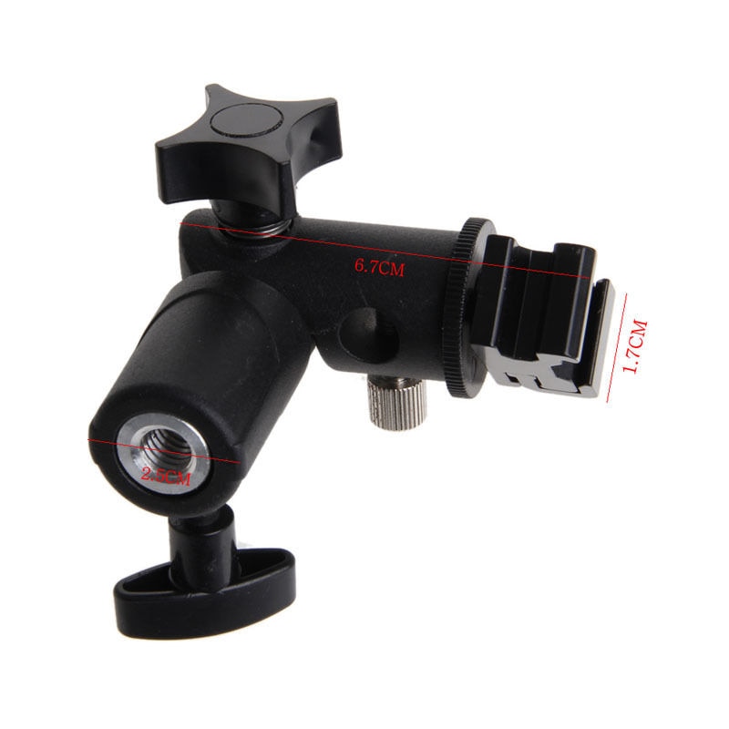 E Type Universal Metal Flash Shoe Speedlite Umbrella Holder Swivel Bracket Mount Light Stand Bracket Swivel Adapter voor DSLR