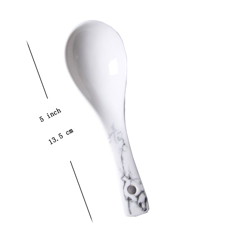 Kwartel 10 Inches Diner Plaat, Keramische Schalen en Borden Sets, Marmer Mok/Plaat, keramische Marmer Servies, Lepel, Kom, Koffie Set: marble spoon