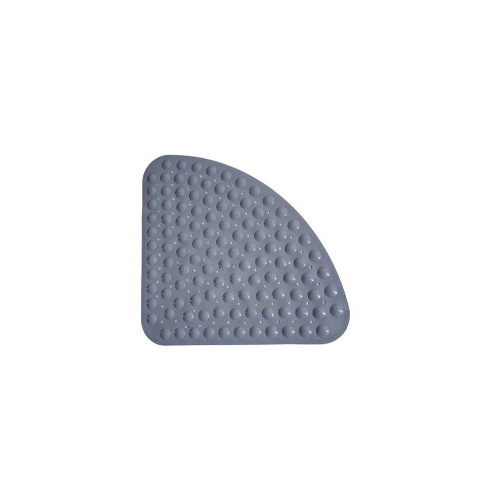 Corner Bath Shower Mat Non Slip Pad Quadrant Sector Rubber Anti-Bacterial Mat: Grey
