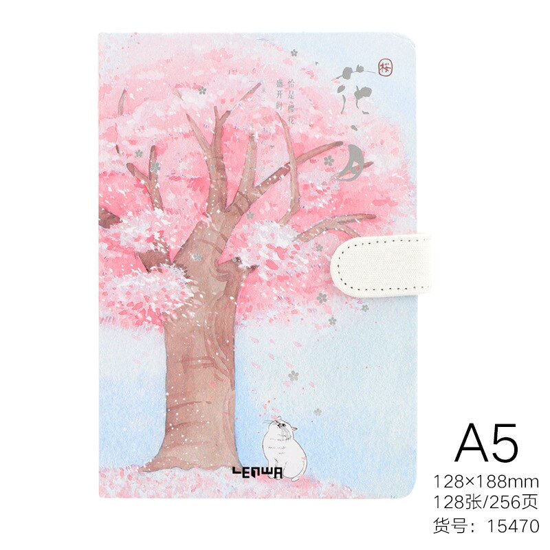 Versheid Sketchbook Mooie Kersenbloesem Sakura Magnetische Gesp Dagboek Notebook A5 Notebook Pagesoffice Notebooks A5 Pagina 'S: F