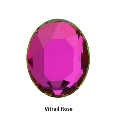 8x10mm Oval Nail Art Decorations Crystals Strass Flat Back Stones Rhinestones Applique Color Stone for Craft Dress Gymnastic Clo: Vitrail Rose