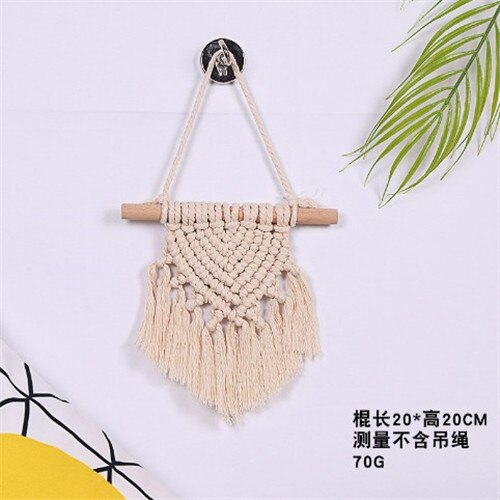 Macrame Wall Hanging Tapestry Handmade Cotton Woven Nordic Backdrop Boho Kids Room Home Decoration Wedding Photo Props: e